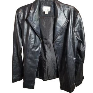 East 5th Black Leather Classic Blazer Jacket - M